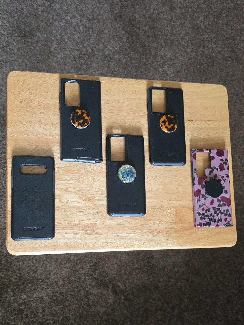 Samsung Galaxy OtterBox Symmetry Phone Case Set with Black and Pink Floral Case